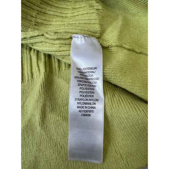 Adrianna Papell Cable Knit Sweater Women's Large Celery Green Crew Neck NWT - Picture 6 of 6
